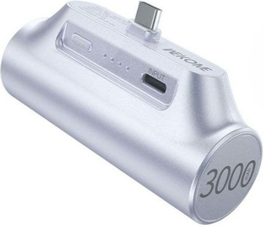 WK WP-07 USB-C Power Bank 3000mAh 10W Λευκό - Image 1