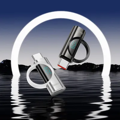 Hoco 3A 60W USB C σε Lightning Adapter με οθόνη UA32A Ασημί