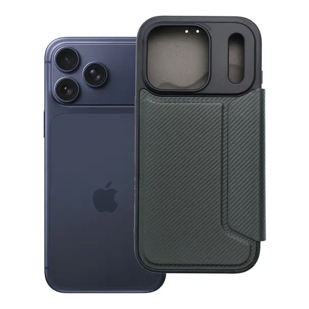 1fc01c7614c604a91f3ecba56ee222c5 Flip case for iPhone 17 PRO / 18 PRO Razor Book dark green - Image 1